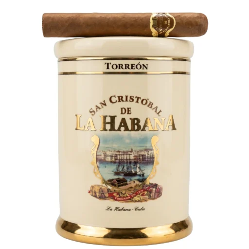 San Cristobal Torreon De La Habana Ceramic Jar Humidor