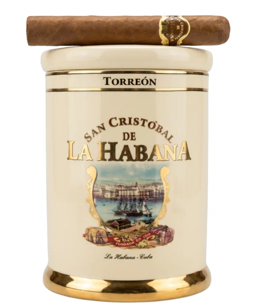 San Cristobal Torreon De La Habana Ceramic Jar Humidor