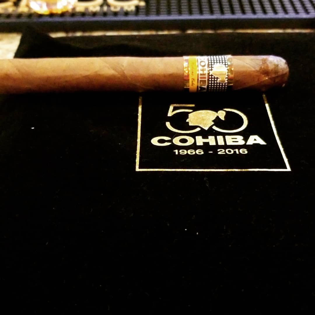 Customer enjoying authentic Cuban cigars
